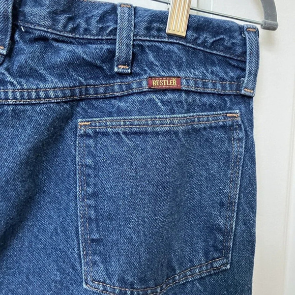 Vintage Rustler Jeans Mens 32 Blue Straight Leg Western Denim Dad Jeans - Picture 3 of 3